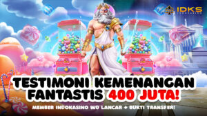 Testimoni Kemenangan Fantastis 400 Juta! Member Indokasino WD Lancar + Bukti Transfer!