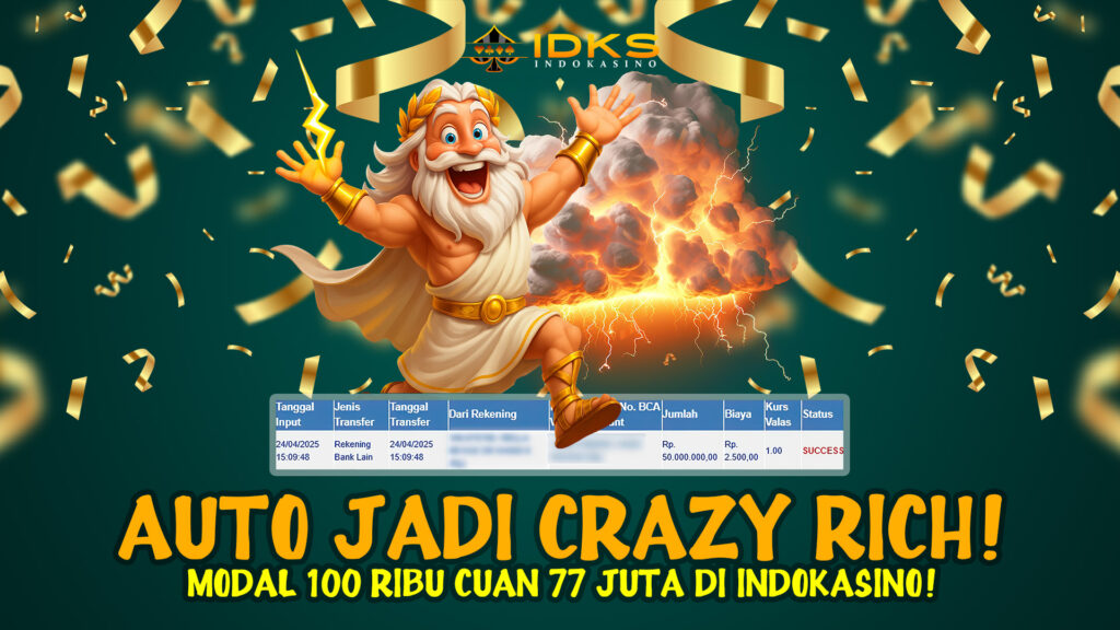 Cuma Bet 100 Ribu, Langsung Dihujani Petir Zeus 77 Juta!