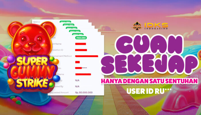 Ledakan Manis! Member INDOKASINO ID RU*** Menang 320 Juta di Super Gummy Strike Pragmatic Play